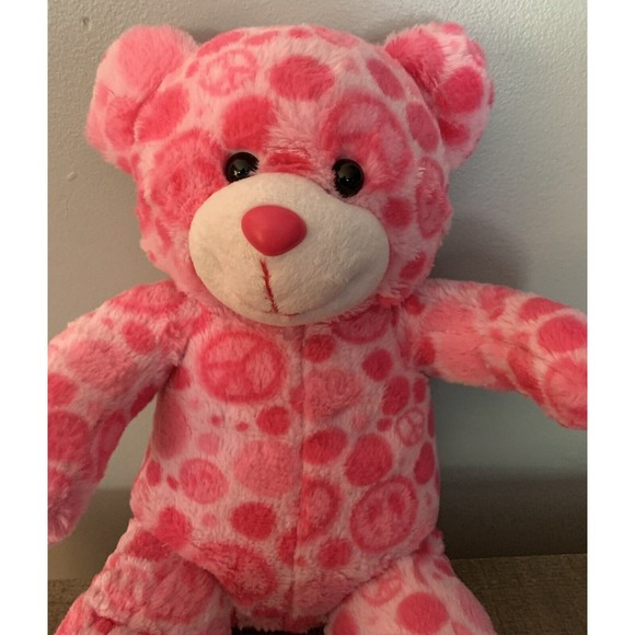 Teddy Mountain Pink Peace Sign Bear 16" Plush Musical Plays Twinkle Little Star - Picture 3 of 9